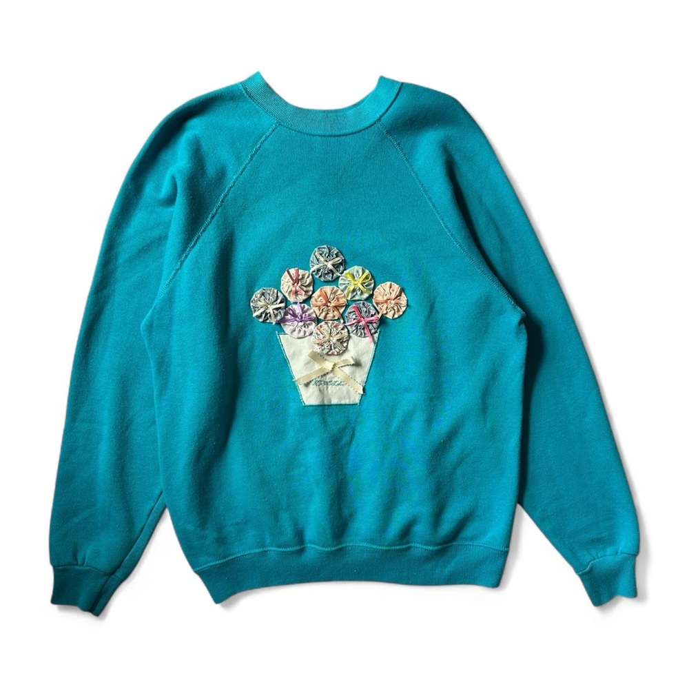 Vintage Tultex Floral Crewneck Sweatshirt Size L